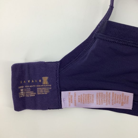 Savage X Fenty Push-Up Lightly Lined Bra Purple 38DD - Picture 4 of 4